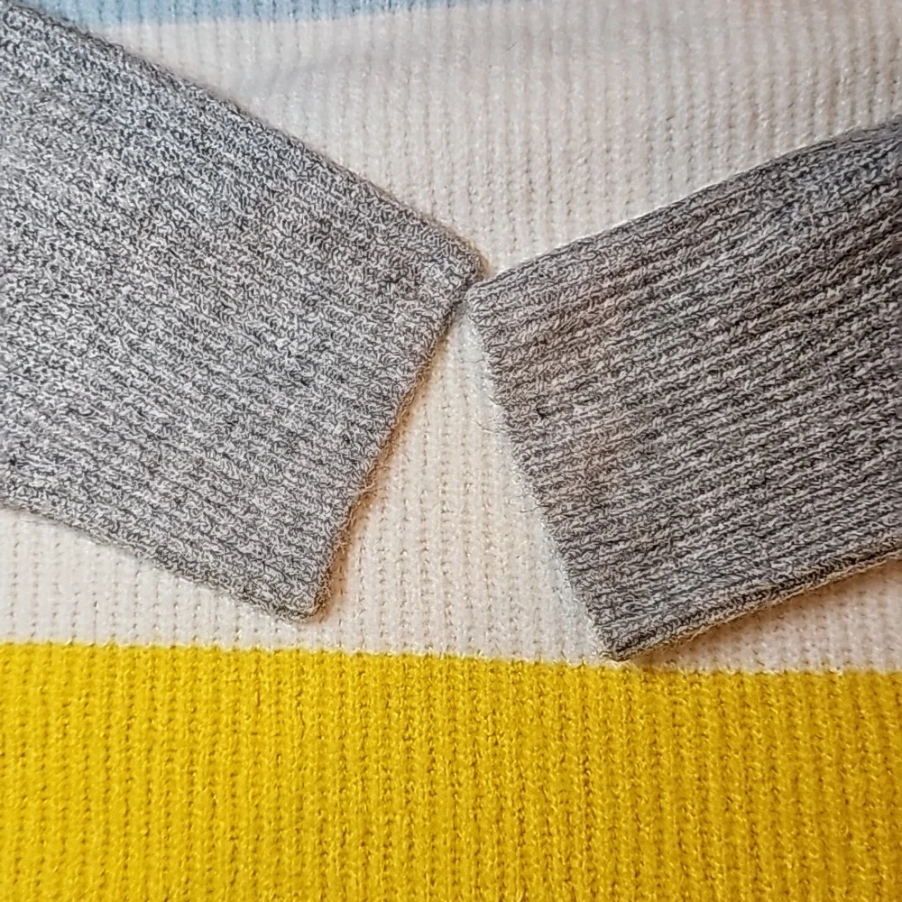 NWT HALOGEN KAYLIEGH BLUE YELLOW PLUS SIZE LONG SLEEVE PULLOVER SWEATER - Picture 9 of 13